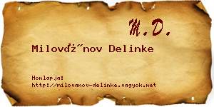 Milovánov Delinke névjegykártya